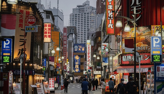 Caminado en las calles de Japón